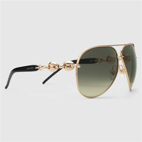 gucci gold aviator sunglasses|gucci aviator sunglasses for women.